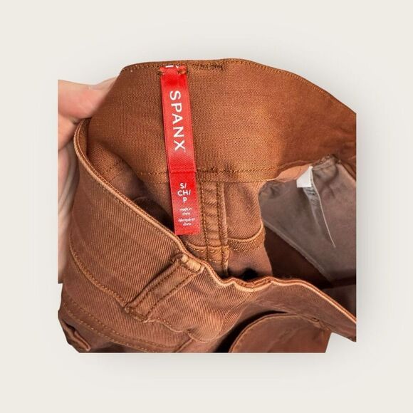 Spanx Tan Khaki Stretch Pull On Shorts Size Small - Picture 5 of 6